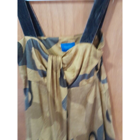 Simply Vera Wang GOLD/ BLUES Tank Top Size 6 Womens 1/2 Zip Side  VERY PRETTY - Picture 4 of 11